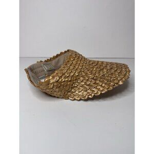 Hemlock Hat Co Capri Straw Visor Hat One Size Tan Straw Linen Woven Resort Golf